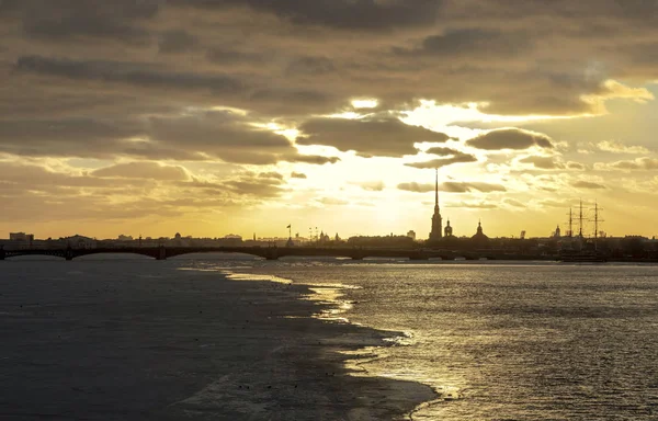 Zonsondergang Sint Petersburg — Stockfoto