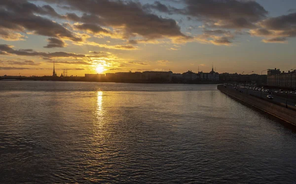 Coucher Soleil Saint Pétersbourg — Photo