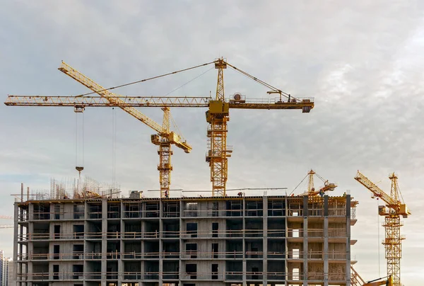 Bouwkranen Bouwplaats Buurt Van Petersburg — Stockfoto