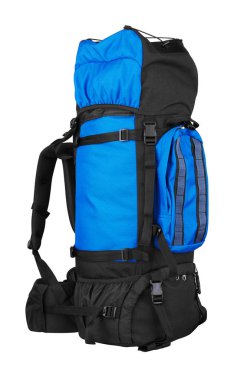 Beyaz arka plan üzerinde izole turist sırt çantası