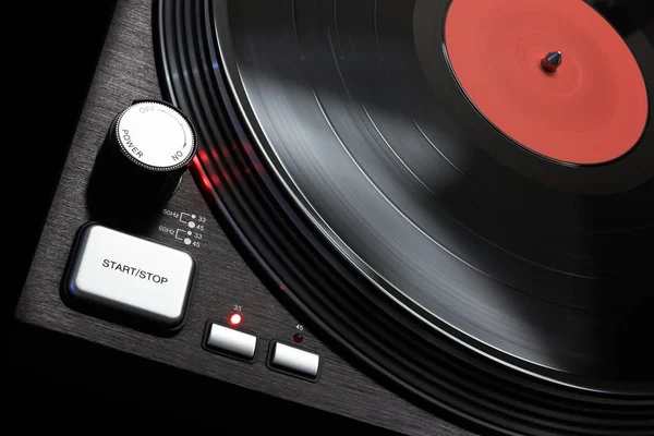 Primer Plano Del Tocadiscos Tocando Vinilo — Foto de Stock