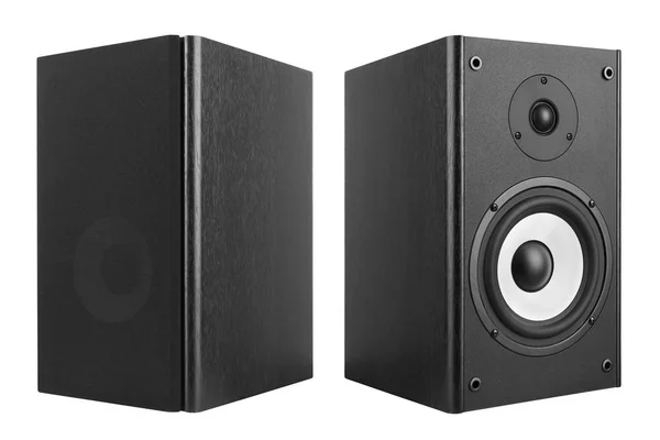 Wood Loud Speakers Isolated White — Stock Photo, Image