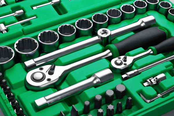 Many Tools Tool Box Closeup — Stock Photo, Image