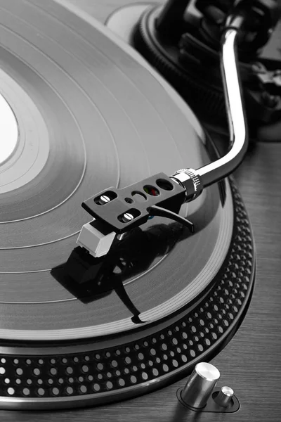 Close Record Player Playing Vinyl — Stock Photo, Image
