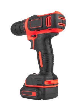 Pil tornavida veya beyaz arka plan üzerinde izole matkap