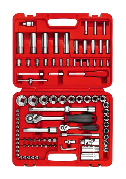 Many Tools Tool Box Isolated White Background — Stock Photo, Image