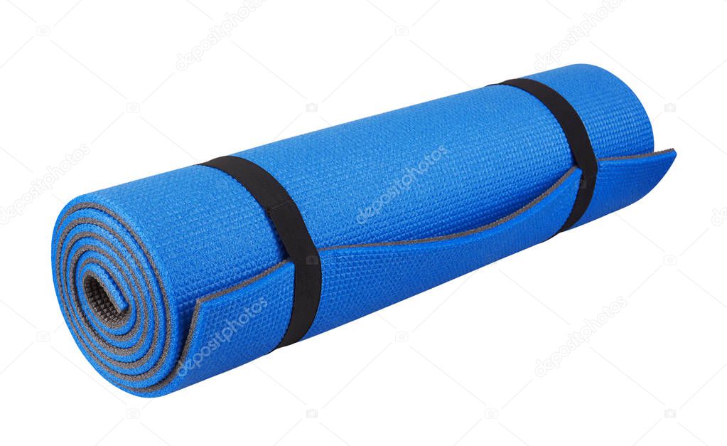 Yoga mat isolated on white background