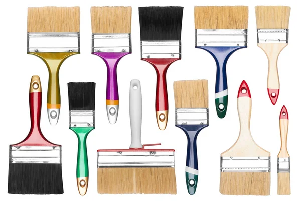 Set Paint Brush Isolated White Background — Stock Photo, Image