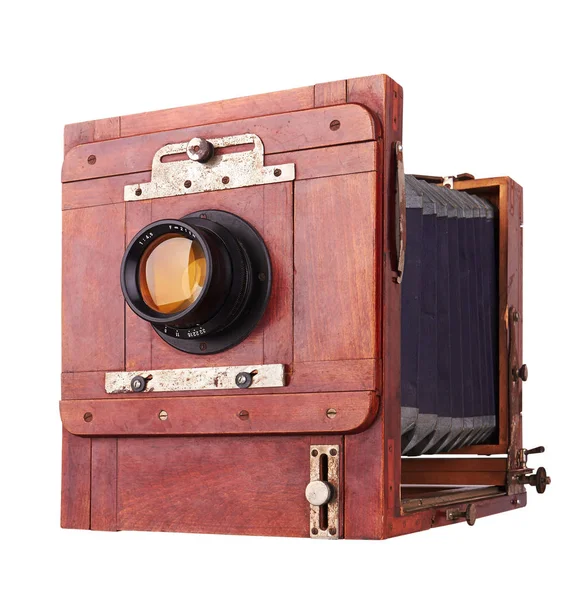 Oude Camera Vintage Geïsoleerd Witte Achtergrond — Stockfoto