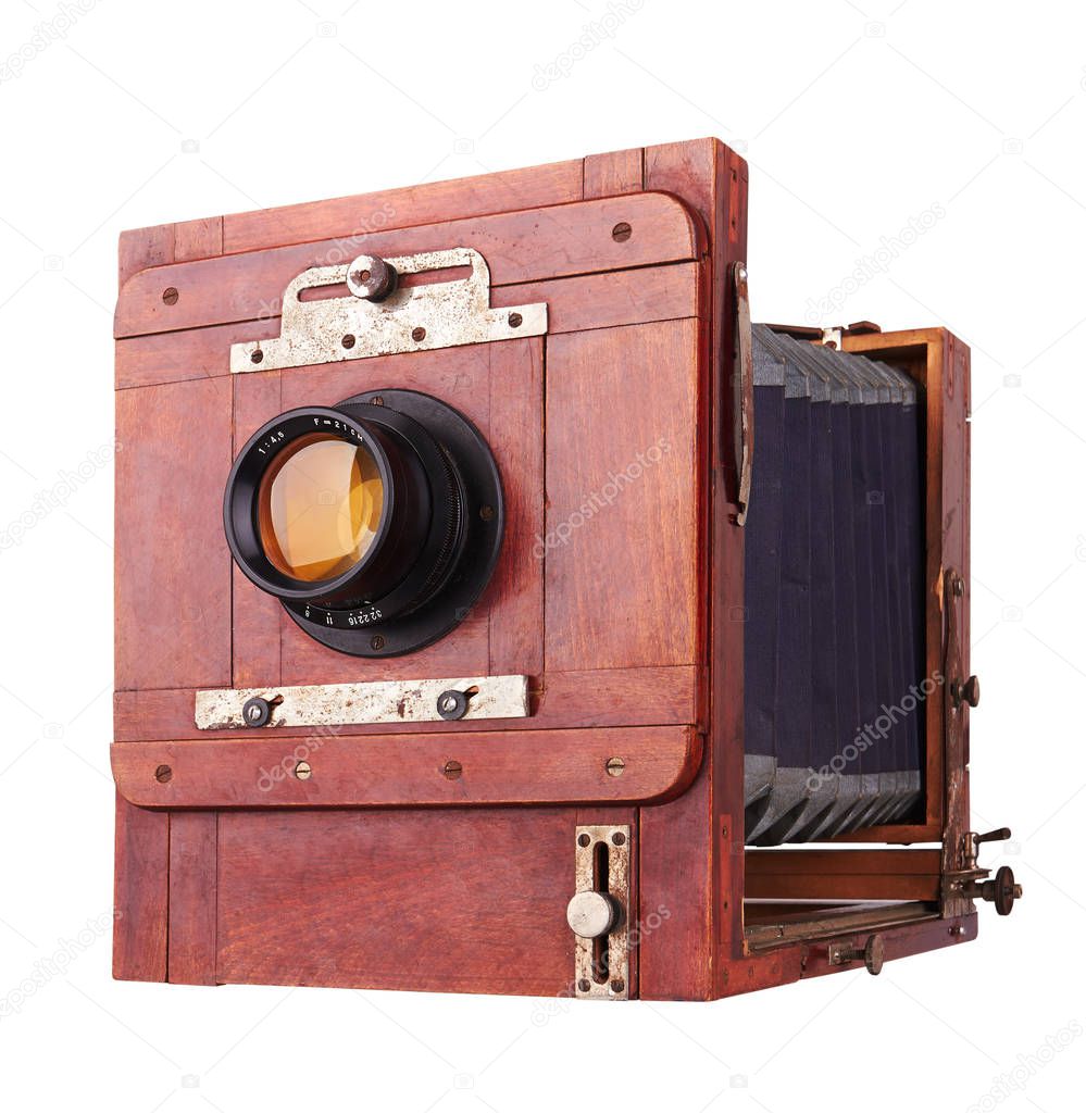 Old camera vintage isolated on white background