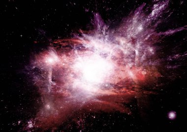 Uzak bir galaksideki yıldızlar, toz ve gaz bulutsusu. Bu görüntünün unsurları Nasa tarafından desteklenmektedir