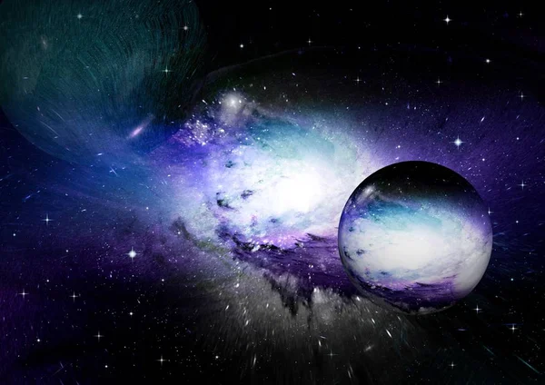Stjärnor Damm Och Gas Nebulosa Avlägsen Galax Delar Denna Bild — Stockfoto