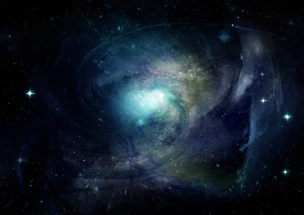 Stjärnor Damm Och Gas Nebulosa Avlägsen Galax Delar Denna Bild — Stockfoto
