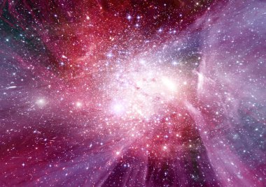 Uzak bir galaksideki yıldızlar, toz ve gaz bulutsusu. Bu görüntünün unsurları Nasa tarafından desteklenmektedir