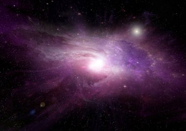 Uzak bir galaksideki yıldızlar, toz ve gaz bulutsusu. Bu görüntünün unsurları Nasa tarafından desteklenmektedir