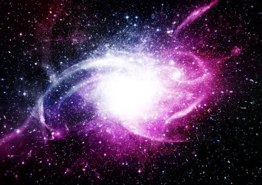 Uzak bir galaksideki yıldızlar, toz ve gaz bulutsusu. Bu görüntünün unsurları Nasa tarafından desteklenmektedir