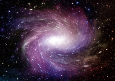 Uzak bir galaksideki yıldızlar, toz ve gaz bulutsusu