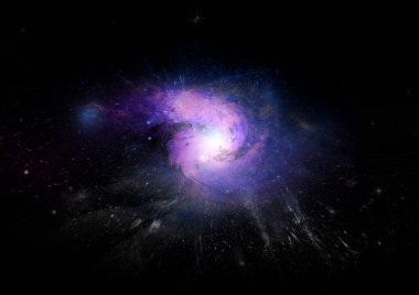 Uzak bir galaksideki yıldızlar, toz ve gaz bulutsusu. Bu görüntünün unsurları Nasa tarafından desteklenmektedir