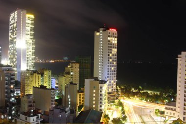 Nha Trang, Vietnam - December 8, 2018: Nha Trang city view. Sunset.
