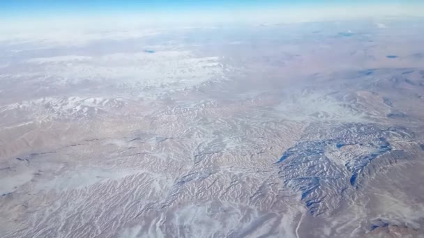 Vista Aérea Agradável Deserto Gobi China Ocidental Janela Jato — Vídeo de Stock