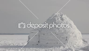 Eskimolar kış konut. Igloo. Eskimolar Köyü.