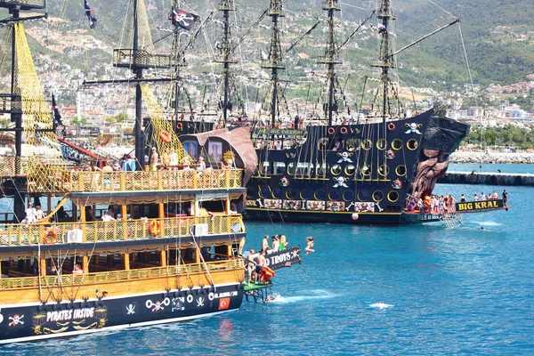 Antalya District Alanya Turkiet Maj 2019 Ancient Piratskepp Expedition Fritidsbåt — Stockfoto