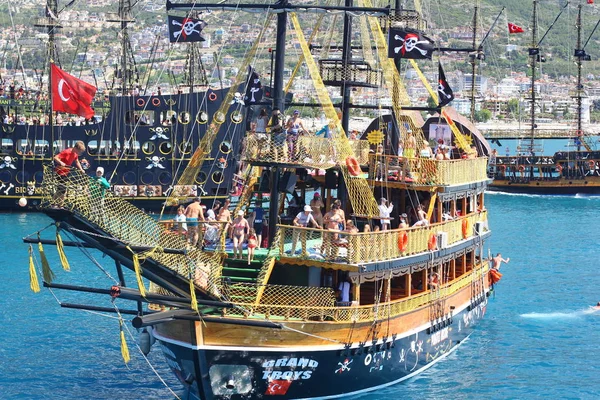 Antalya District Alanya Turkiet Maj 2019 Ancient Piratskepp Expedition Fritidsbåt — Stockfoto