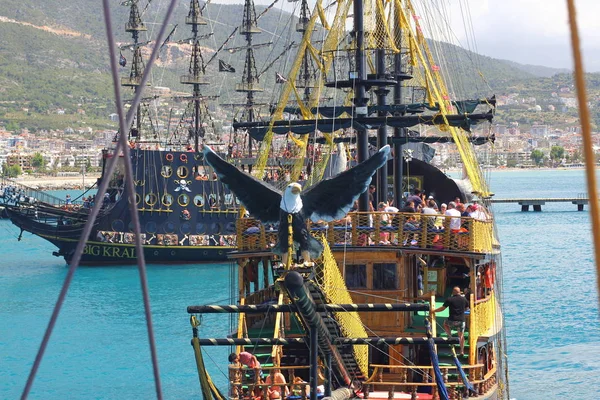 Antalya District Alanya Turkiet Maj 2019 Ancient Piratskepp Expedition Fritidsbåt — Stockfoto