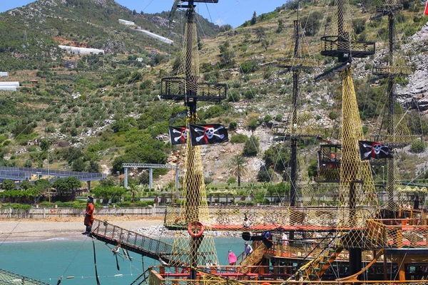 Antalya District Alanya Turkiet Maj 2019 Ancient Piratskepp Expedition Fritidsbåt — Stockfoto