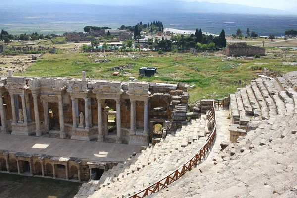 Antiguo Anfiteatro Romano Las Ruinas Hierápolis Pammukale — Foto de Stock