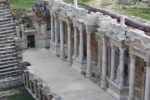 Antiguo Anfiteatro Romano Las Ruinas Hierápolis Pammukale — Foto de Stock