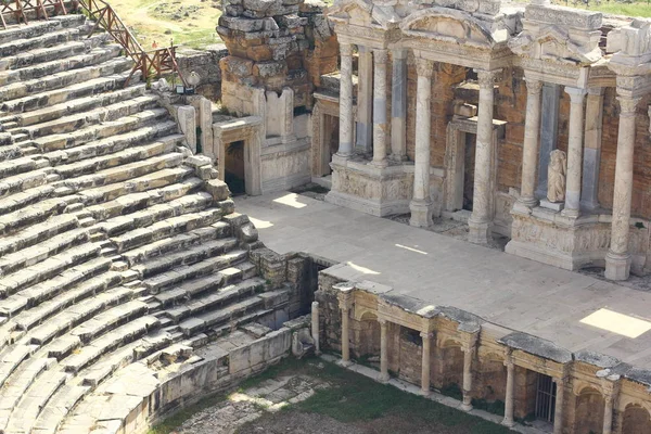 Antiguo Anfiteatro Romano Las Ruinas Hierápolis Pammukale — Foto de Stock