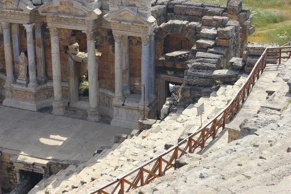 Starověký Římský Amfiteátr Ruinách Hierapolis Pammukale — Stock fotografie