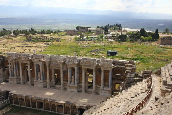 Antiguo Anfiteatro Romano Las Ruinas Hierápolis Pammukale — Foto de Stock