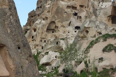 Kapadokya, Türkiye. Antik kale Uchisar.
