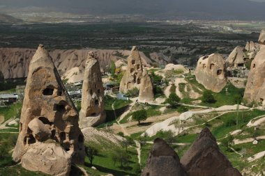 Kapadokya, Türkiye. Antik kale Uchisar.