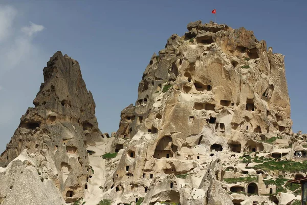 Cappadocia Turchia Antica Fortezza Uchisar — Foto Stock