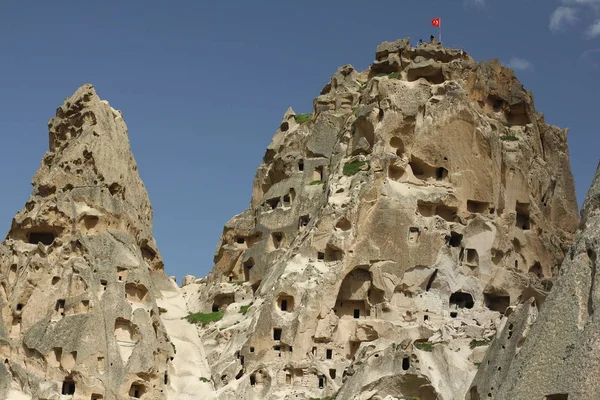 Capadocia Turquía Antigua Fortaleza Uchisar — Foto de Stock