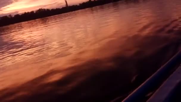 Fishing Rod Dramatic Sunset — Stock Video