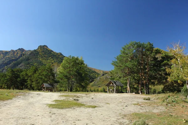 Paisagem Outono Chemal Altai Montanhas Rio Katun — Fotografia de Stock