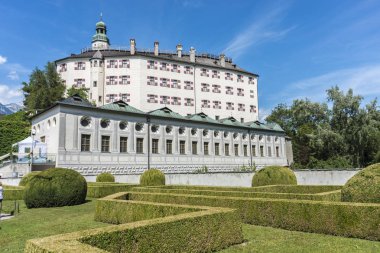 Ambras Castle (Schloss Ambras) a Renaissance sixteenth century castle and palace located in the hills above Innsbruck, Austria. clipart
