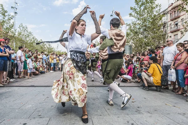 Vilafranca Del Penedes España Ago Baile Pelota Pla Cercavila Durante —  Fotos de Stock