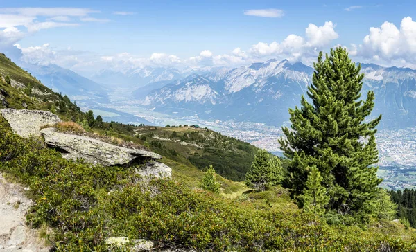 Inntal Vom Patscherkofel Tirol Südlich Von Innsbruck Westösterreich Aus Gesehen — Stockfoto