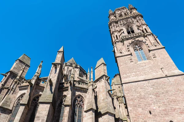 Röd Sandsten Rodez Katedralen Cathedrale Notre Dame Rodez Aveyron Institutionen — Stockfoto
