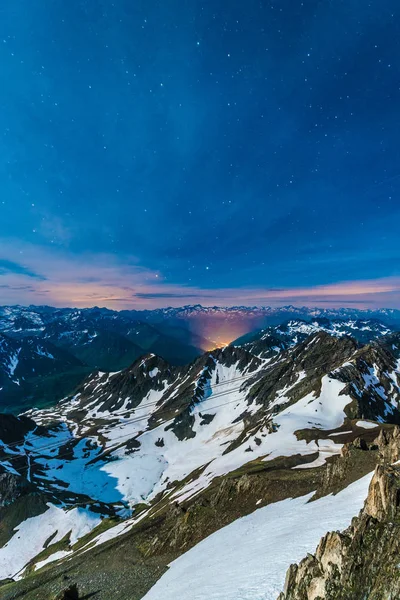 Noche Pic Midi Bigorre Altos Pirineos Francia — Foto de Stock