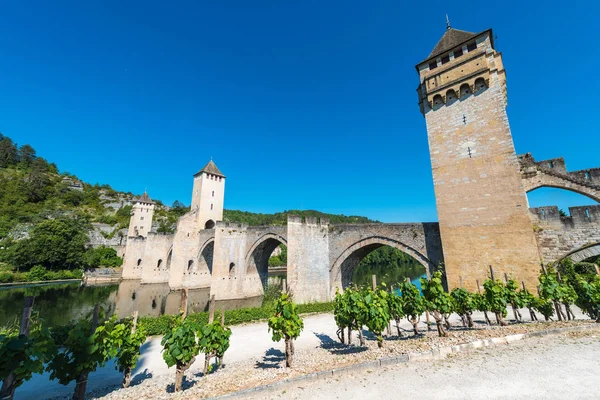 Pont Valentre Έξι Έκταση Οχυρωμένη Πέτρα Του 14Ου Αιώνα Αψίδα — Φωτογραφία Αρχείου