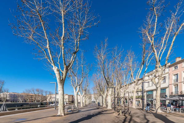 Narbonne Fransa Şubat 2016 Cours Republique Caddesi Narbonne Languedoc Roussillon — Stok fotoğraf