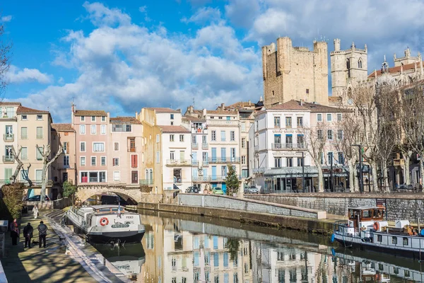 Narbonne Fransa Şubat 2016 Pont Des Marchands Canal Robine Narbonne — Stok fotoğraf