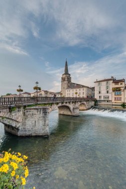 Ariege 'deki Saint Girons Kilisesi, Midi Pirenes, Güney Fransa.