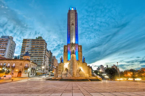 Захід Сонця Monumento Бандера Розташована Місті Rosario — стокове фото